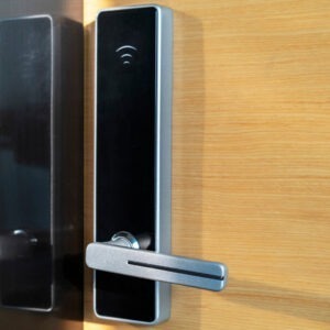 smart lock on a front door