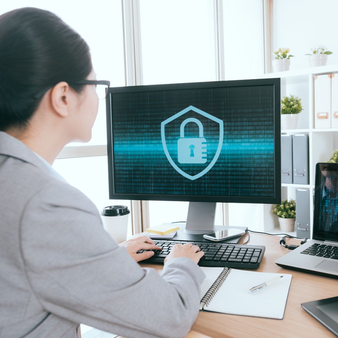 business person working on computer