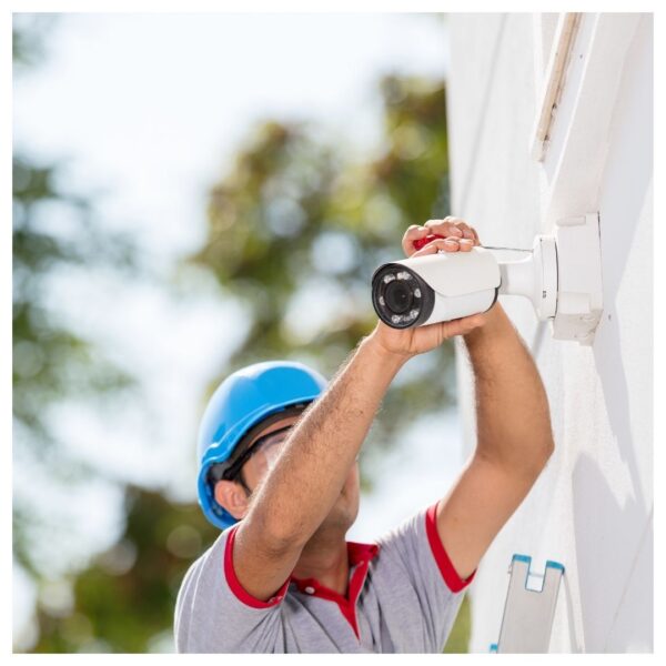 security camera being installed