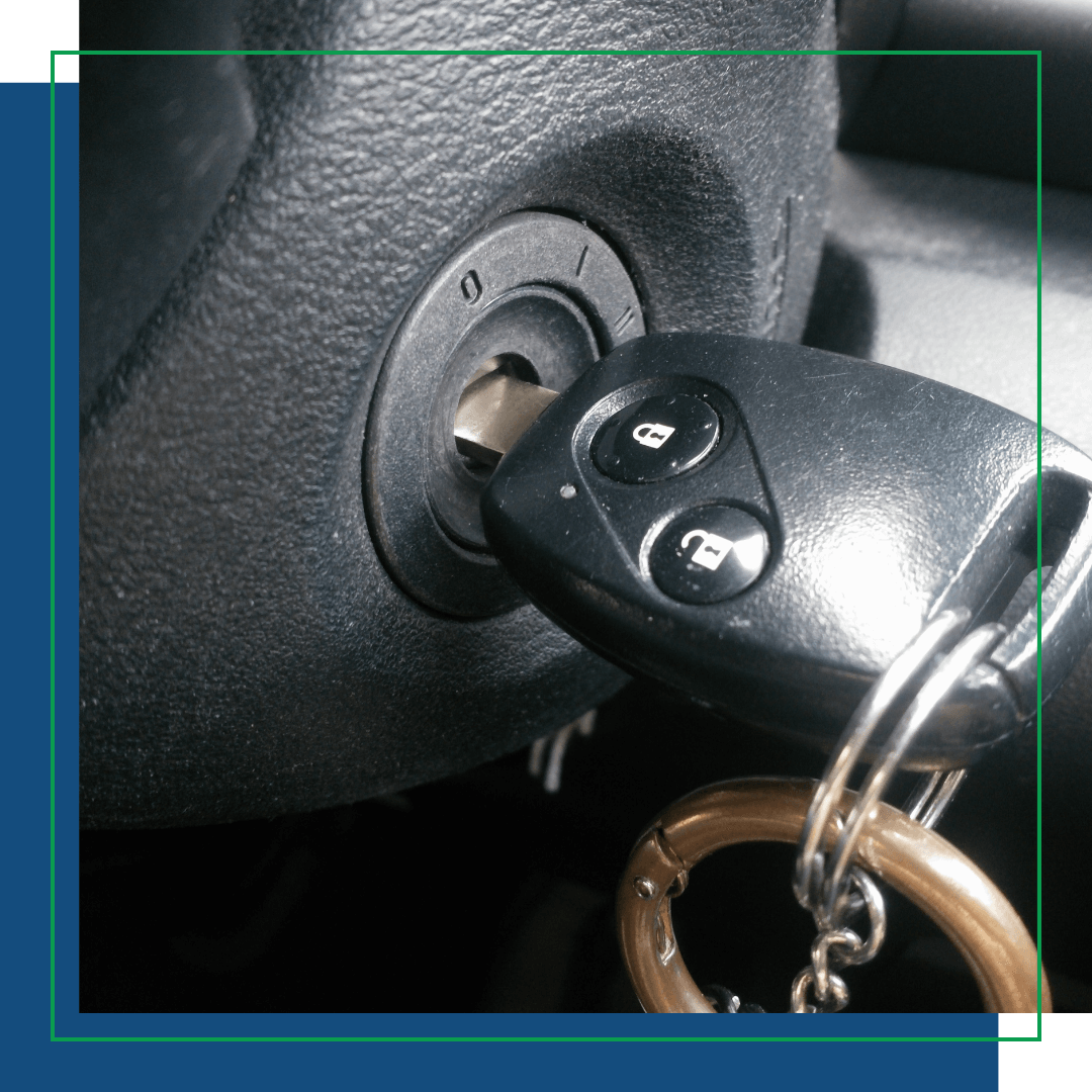 car key in ignition