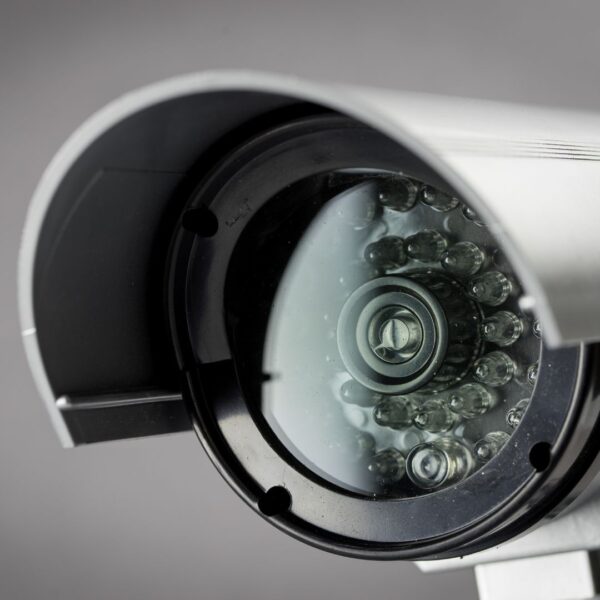 close-up of a security camera