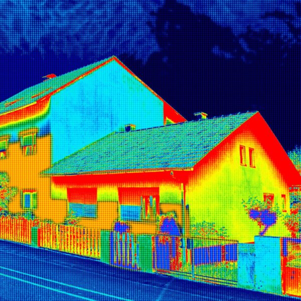 home exterior through infrared camera